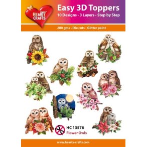 Hearty Crafts - Easy 3D Toppers - Udstansede motiver m. ugler