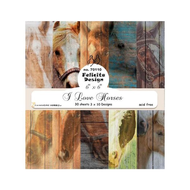 Felicita Design - Blok 6" - I Love Horses / Heste