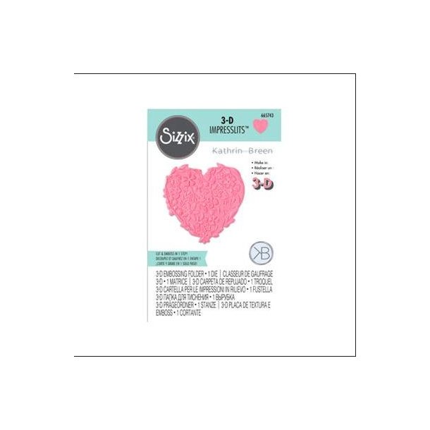 Sizzix -  3D Embossing Folder - Hjerte