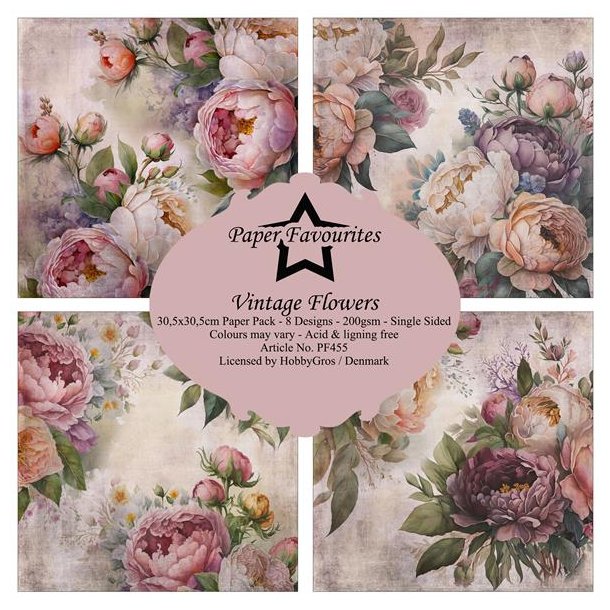 Paper Favourites - Blok 6" - "Vintage Flowers" - Vintage Blomster