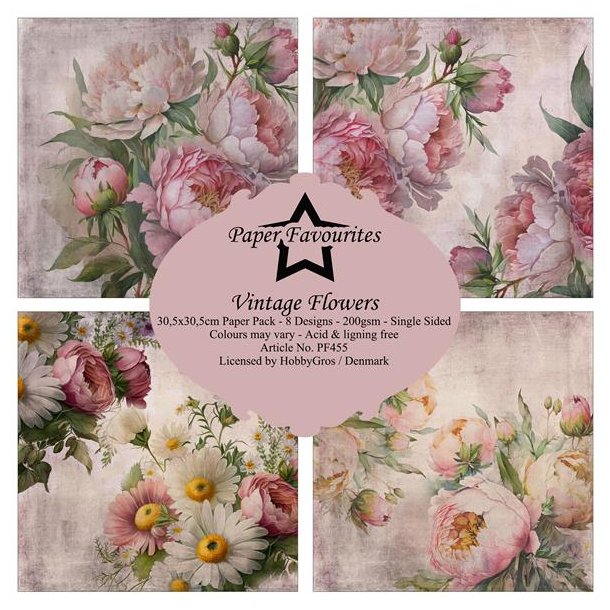 Paper Favourites - Blok 6" - "Vintage Flowers" - Vintage Blomster