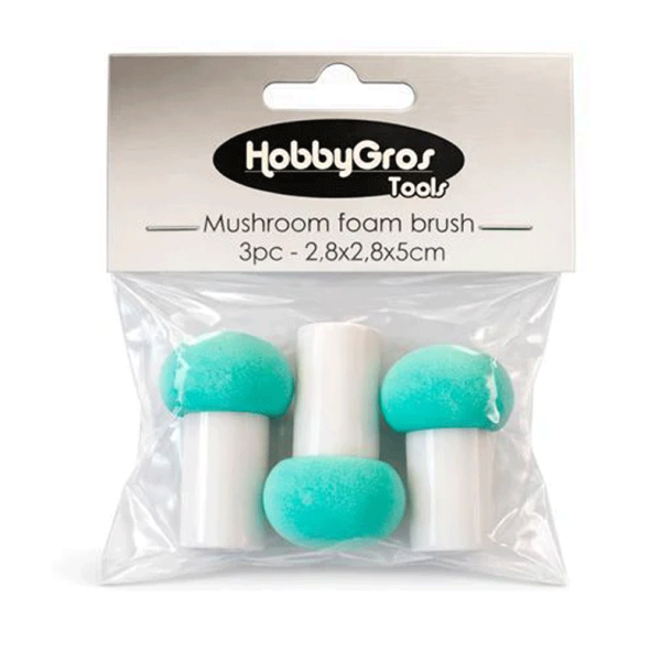 HobbyGros Tools - Mushroom Foam Brushes -  2,8 cm