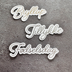 Simple and Basic - Hot Foil Plate / Folie Die - Danske tekster - Tillykke / F�dselsdag / Bryllup