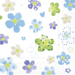 IHR - Frokostservietter - Joyful Flowers Light Blue