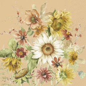 IHR - Frokostservietter - Late Summer Flowers / Sensommerblomster Aprikos