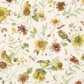 IHR - Frokostservietter - Late Summer Beauties / Sensommersknheder Creme