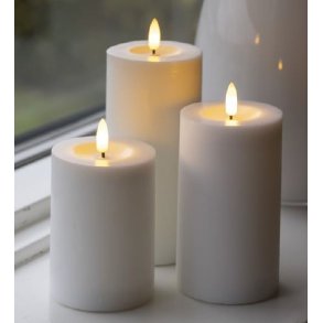 LED - Bloklys - Hvid - 3 stk