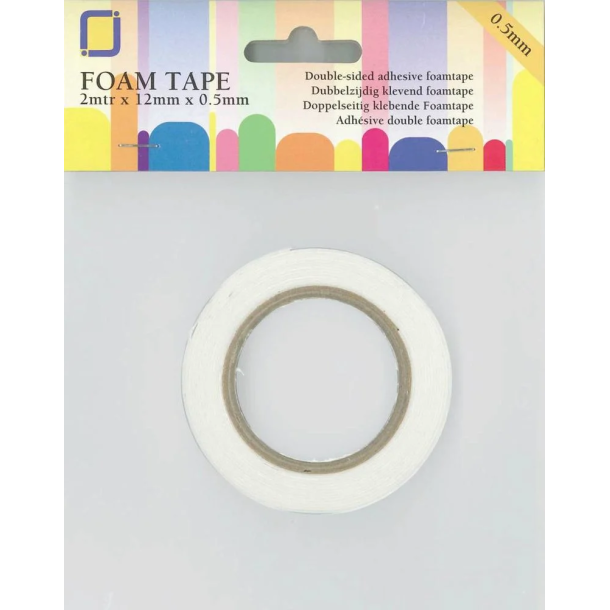 Foamtape - Hvid - 12 mm x 05 mm