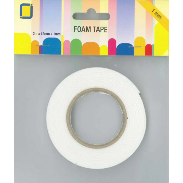 Foamtape - Hvid - 12 mm x 1 mm