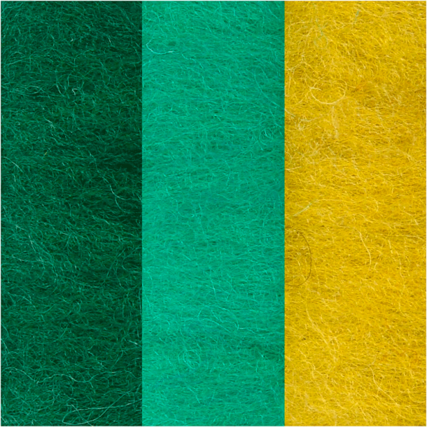 Kartet uld - Grn/turkis harmoni