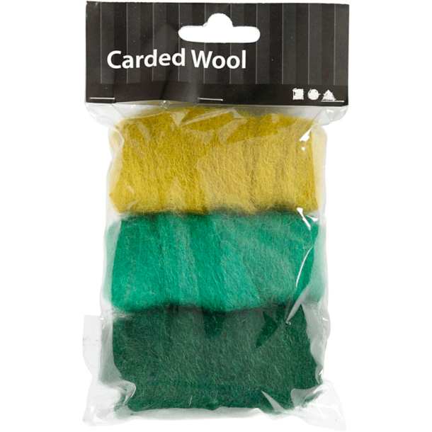 Kartet uld - Grn/turkis harmoni