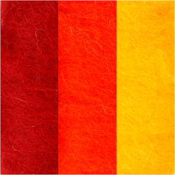 Kartet uld - Gul/Terrakotta harmoni