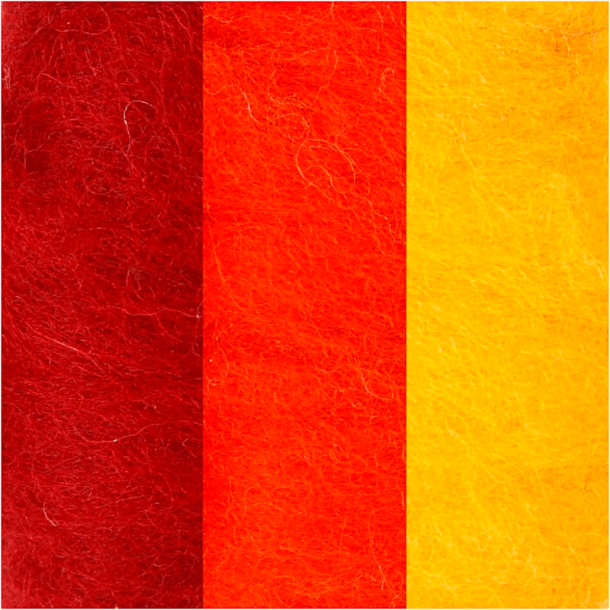 Kartet uld - Gul/Terrakotta harmoni