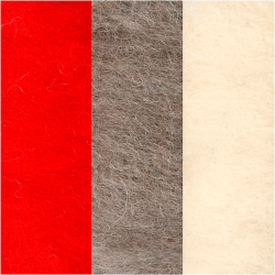 Kartet uld - Rd/hvid harmoni