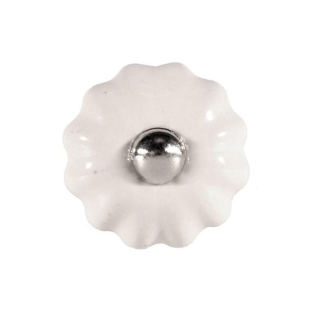 Porcelnsknop - Blomst - 3cm