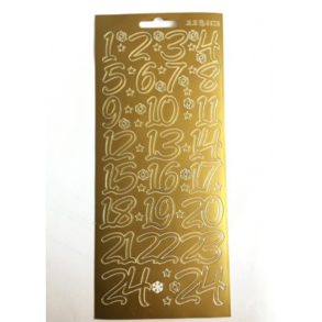 Konturklistermrker - Til julekalender 1-24 - Guld