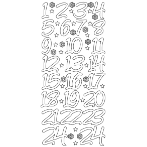 Konturklistermrker - Til julekalender 1-24 - Slv