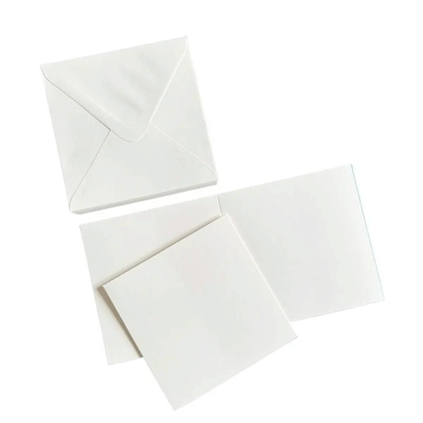 Kort og kurverter - 6'' / 15,2 x 15,2 cm - 50 stk - Pure White