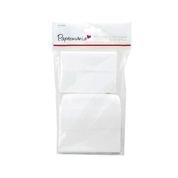 Papermania - Kort og Kuverter - 8,3x6,3cm - 50stk