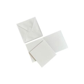 Kort og Kuverter - 13,5x13,5cm - 50 stk - Pure White