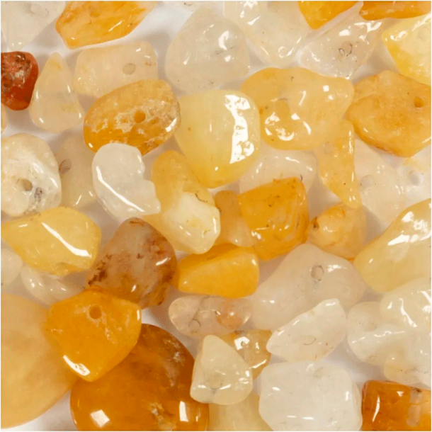 Krystalperler - Honning calcit / Gul