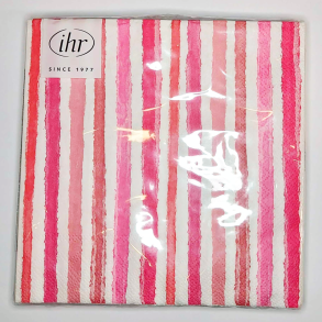 IHR - Frokostservietter - Farverige striber rosa