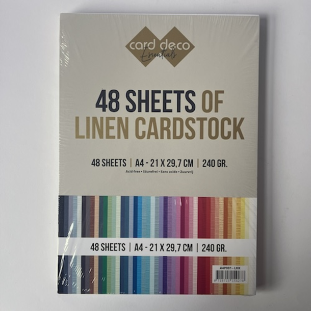 Linnen - Karton med struktur - A4 - Mixpakke