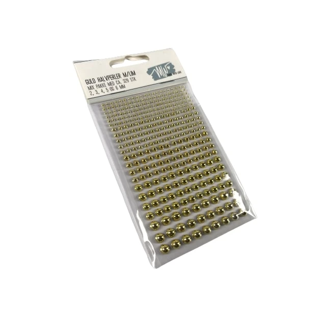 Made with Love - Guld halvperler m/ lim