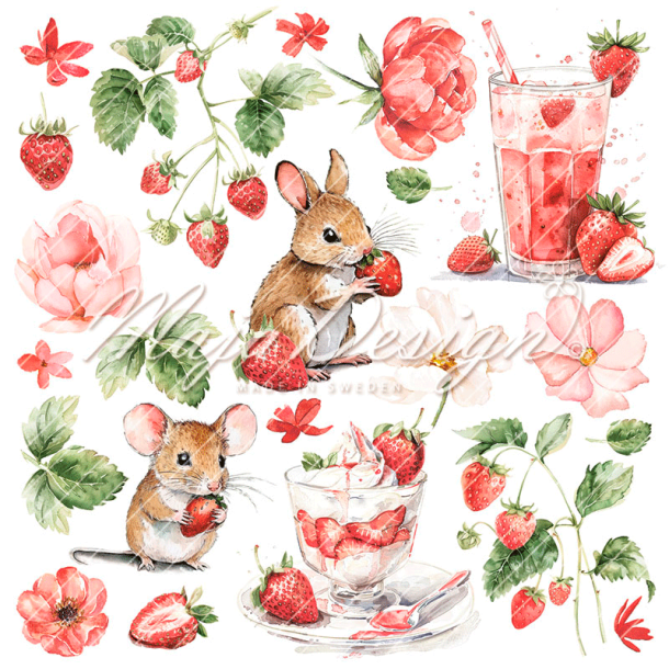 Maja Design - Blok 6'' - Strawberry Thief / Jordbrtyv