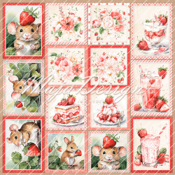 Maja Design - Strawberry thief - Cut-out-cards / Klippeark