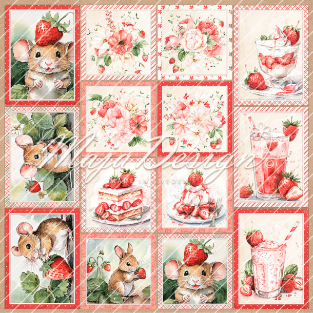 Maja Design - Strawberry thief - Cut-out-cards / Klippeark