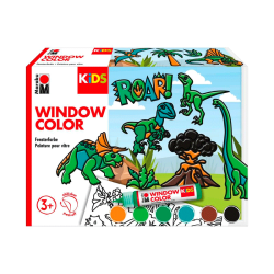 Marabu - Vinduesmaling - Dinosaur - 6 x 25 ml
