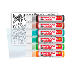 Marabu - Vinduesmaling - Dinosaur - 6 x 25 ml