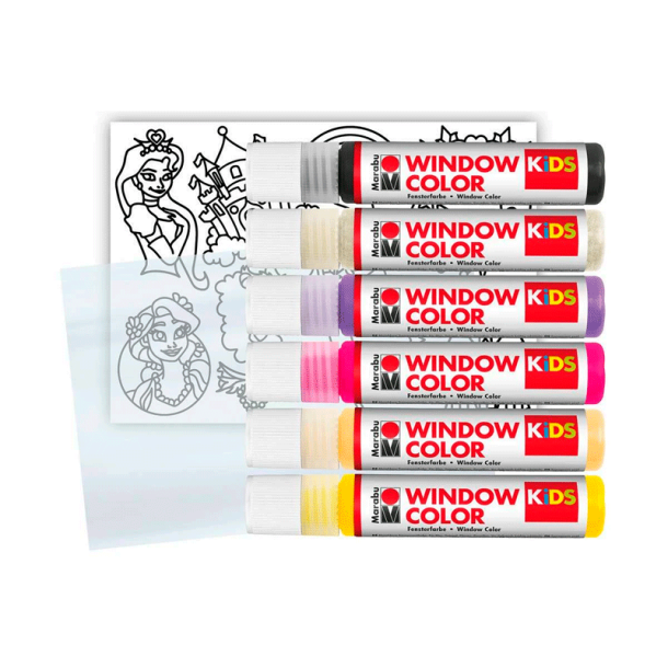 Marabu - Vinduesmaling - Prinsesse - 6 x 25ml