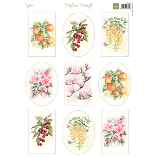 Marianne Design - 3D Ark - Mattie's Mooiste - Fruit & Flowers / Frugt og blomst