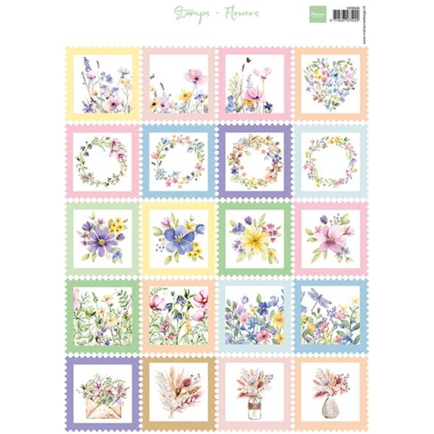 Marianne Design - 3D Ark - Stamps - Flowers / Frim�rker - Blomster
