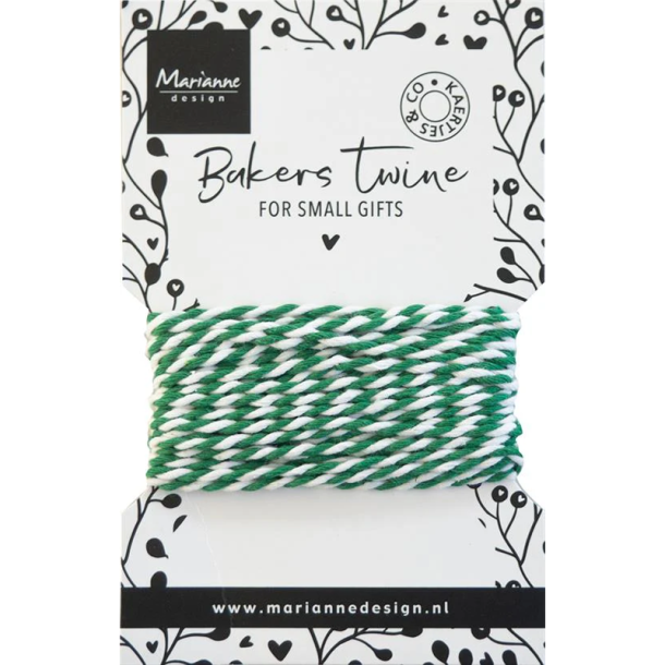 Marianne Design - Bakers twine - 5m - Grn/hvid