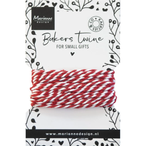 Marianne Design - Bakers twine - 5m - Rd/hvid
