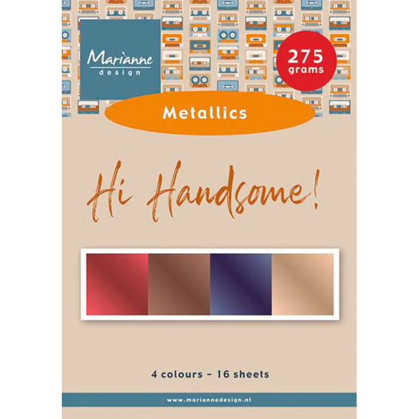 Marianne Design - Blok A5 - Metallisk - Hi Handsome! / Hej smukke!