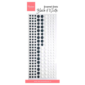 Marianne Design - Enamel Dots - Black & white / Sort og hvid