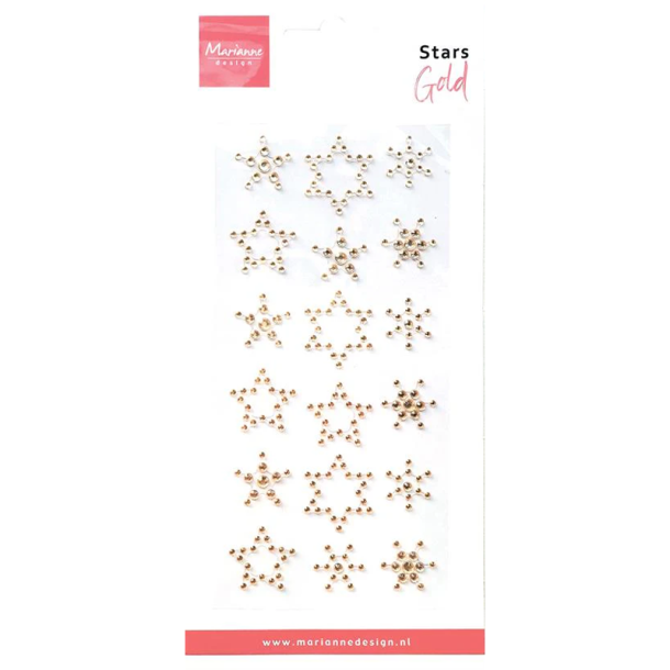 Marianne Design - Pearls - Rhinsten Stjerner - Guld