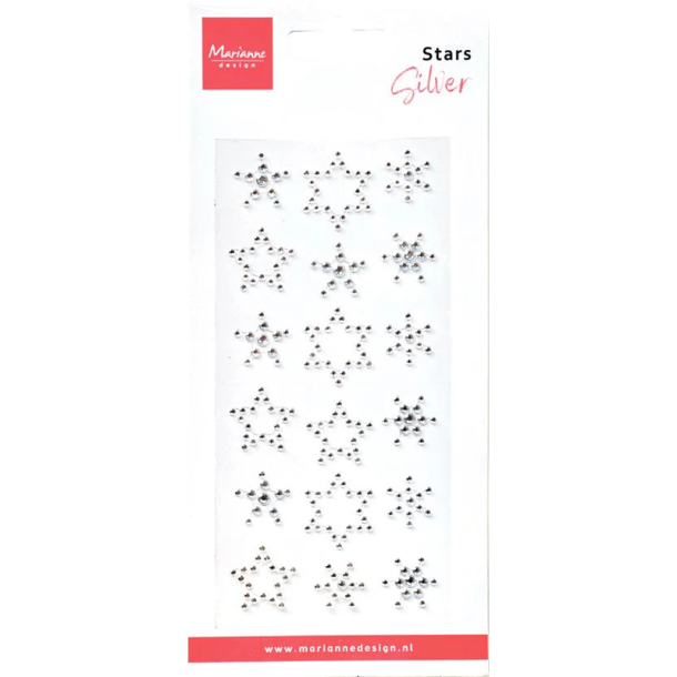 Marianne Design - Pearls - Rhinsten stjerner - Slv