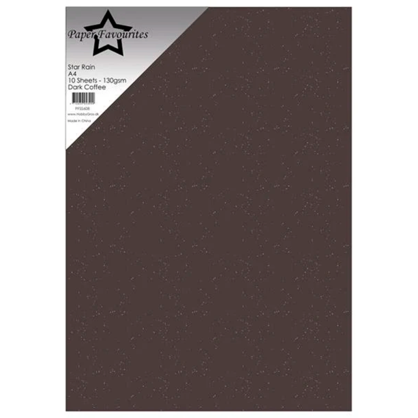 Paper Favourites - Star Rain - 130gr. - A4 - Dark Coffee