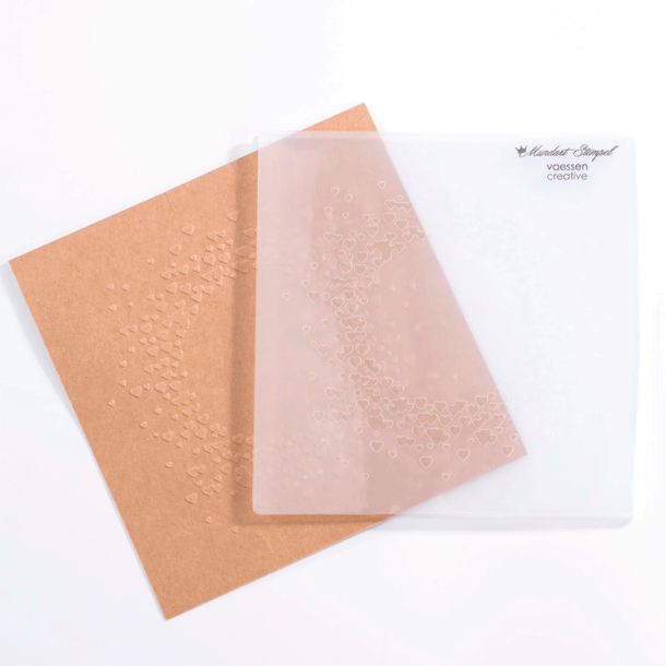 Mundart Stempel - Embossingfolder - Krans med hjerter