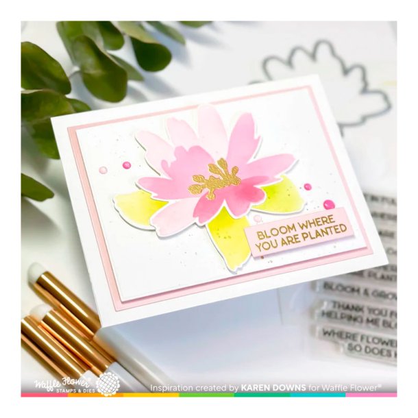 Waffle Flower - Stencil - Painted Flower