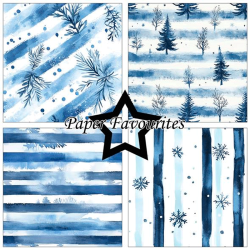 Paper Favourites - Blok 12'' - Watercolour Winter / Akvarel vinter