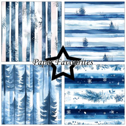 Paper Favourites - Blok 12'' - Watercolour Winter / Akvarel vinter
