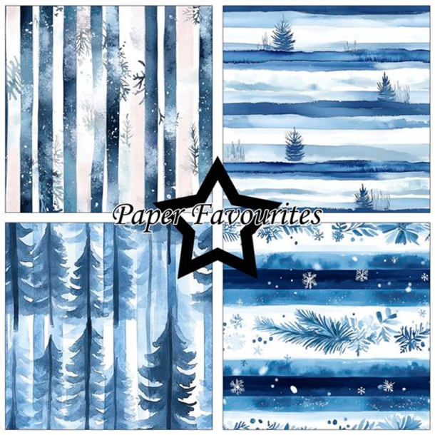 Paper Favourites - Blok 12'' - Watercolour Winter / Akvarel vinter