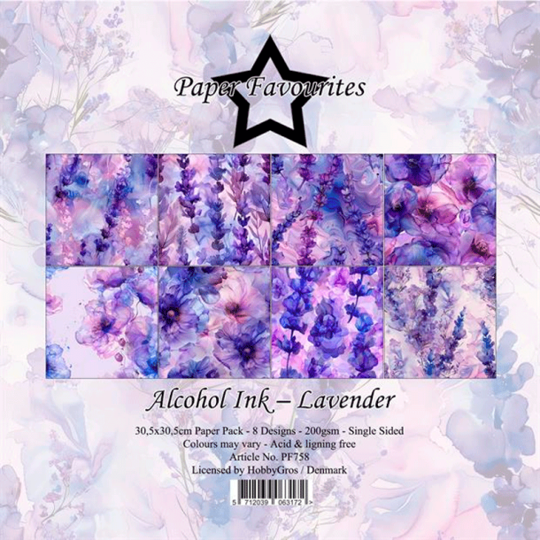 Paper Favourites - Blok 12'' - Alcohol Ink - Lavender / Lavendel
