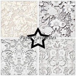 Paper Favourites - Blok 12'' - Bridal Lace - Brudeslr